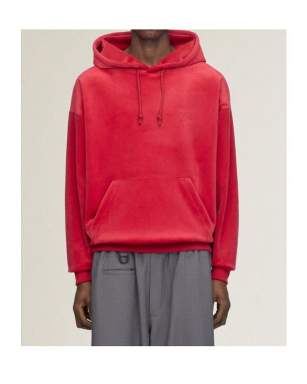 Y-3 Red Logo Fleece Hoodie for men