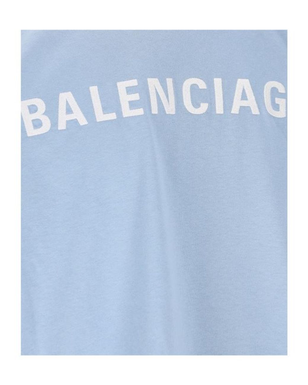 Balenciaga Blue Logo Printed Crewneck T-Shirt