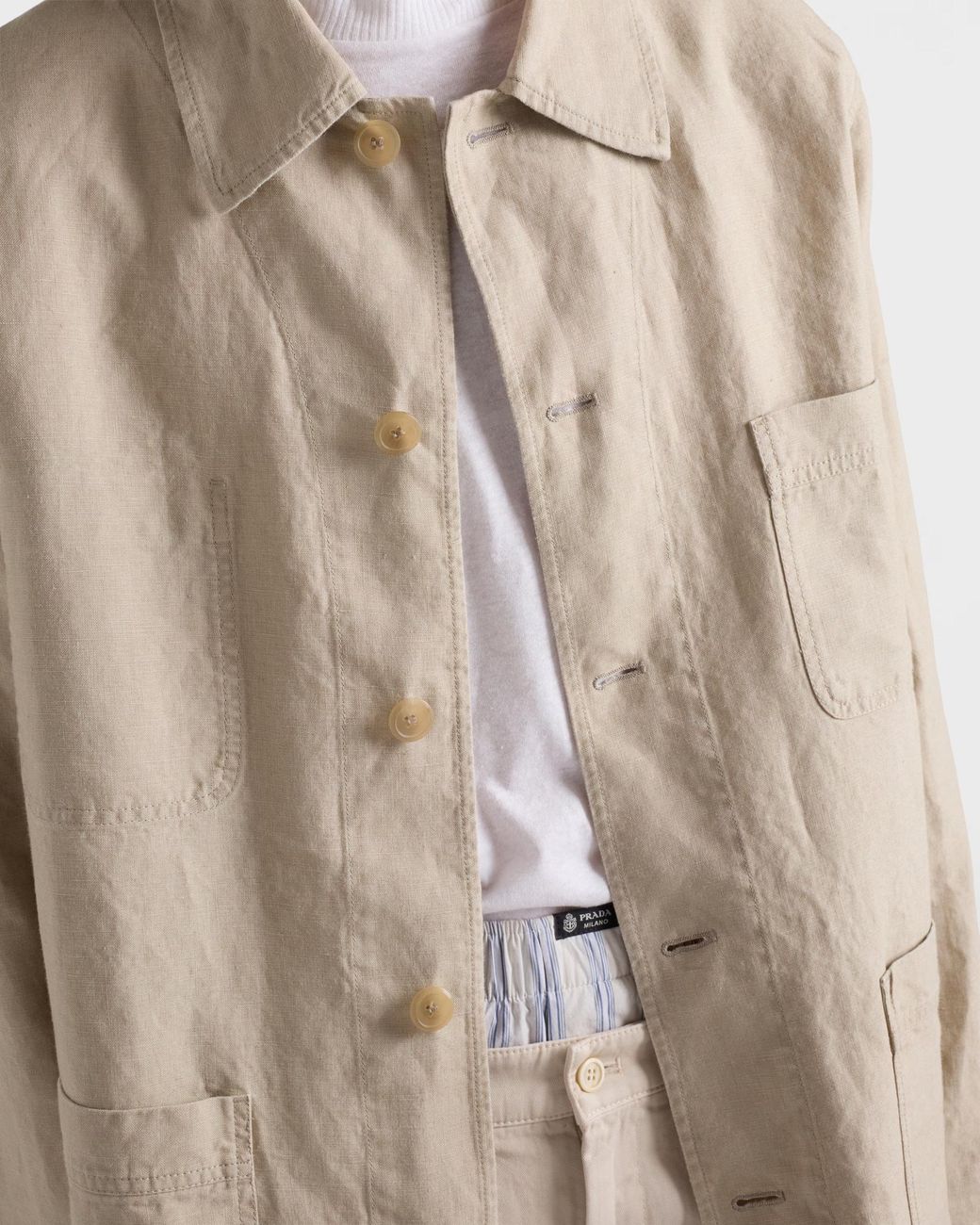 Prada White Poplin Bermudas for men
