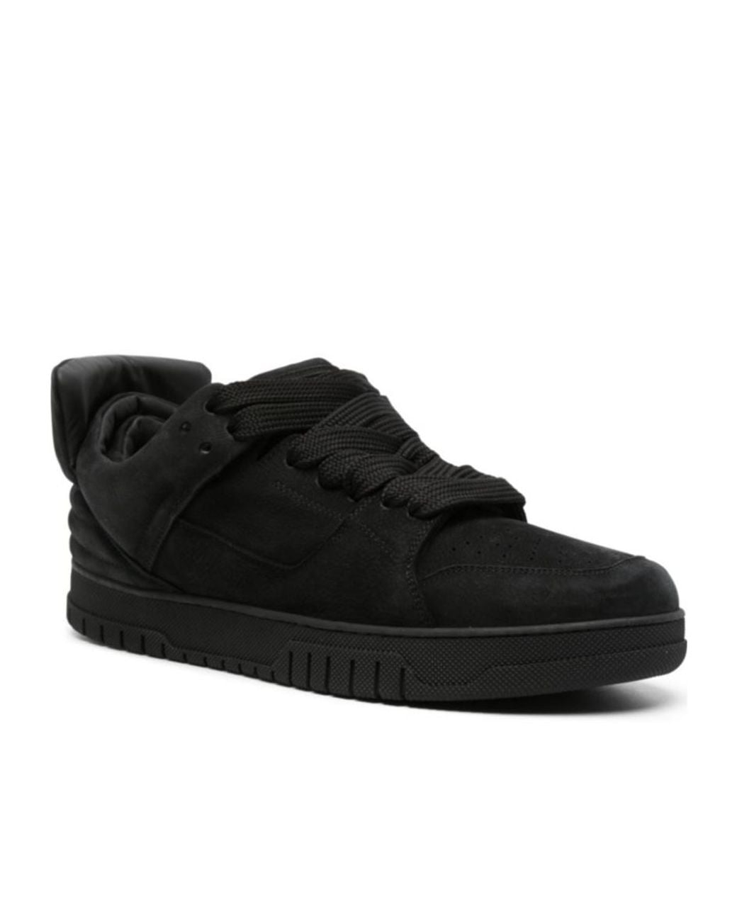 1989 STUDIO Black Low-Top Lace-Up Casual Sneakers for men