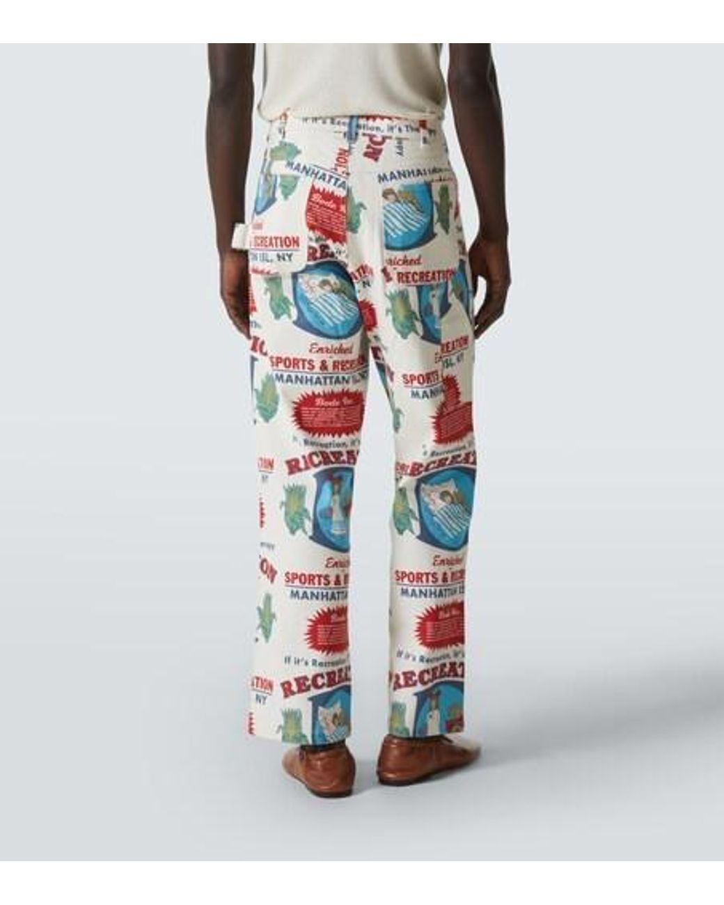 Bode White Enrichment Knolly Brook Cotton Straight Pants for men