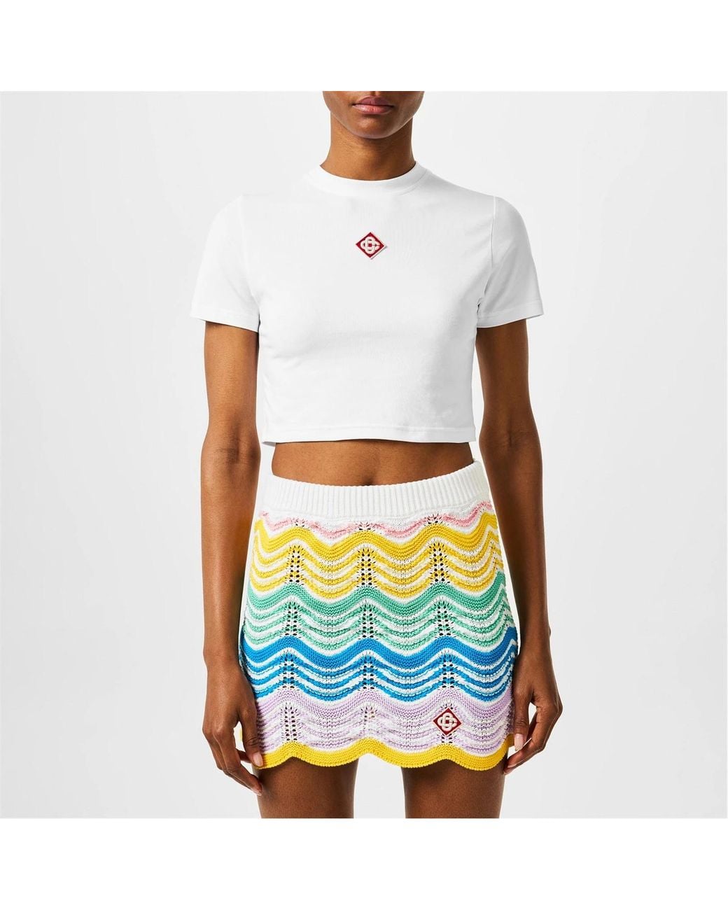 Casablanca White Logo Crew Neck T-Shirt