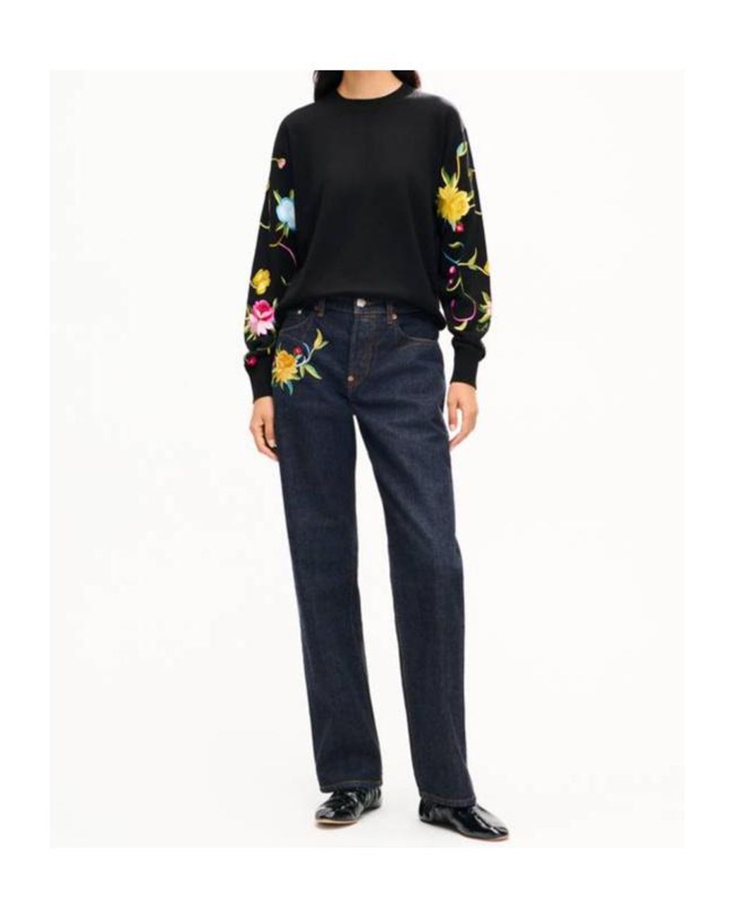 KENZO Blue Floral Embroidered Sweater