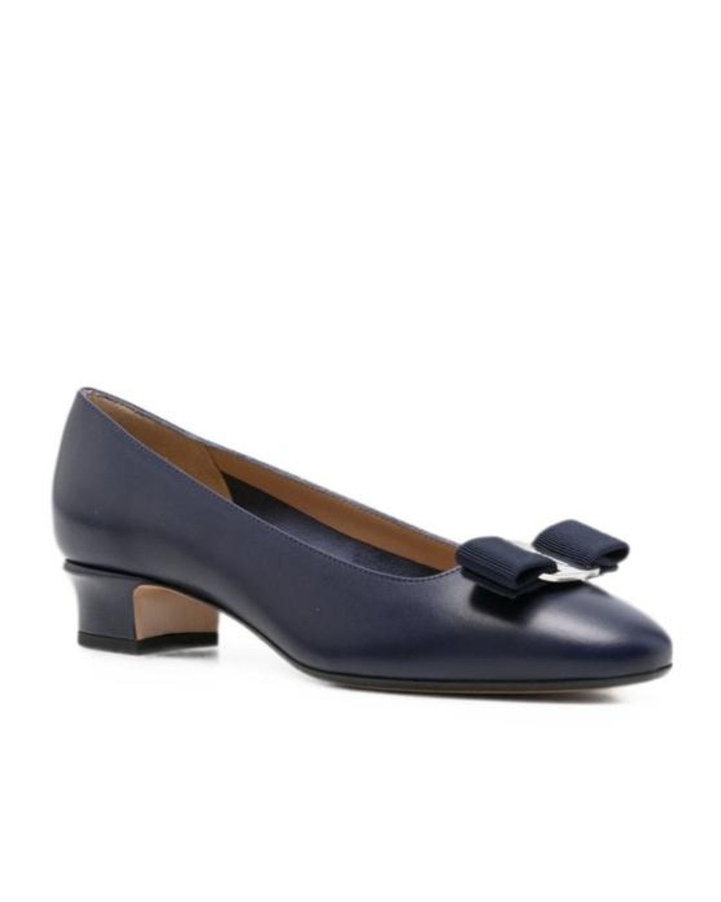 Ferragamo Blue Round-Toe High Heels