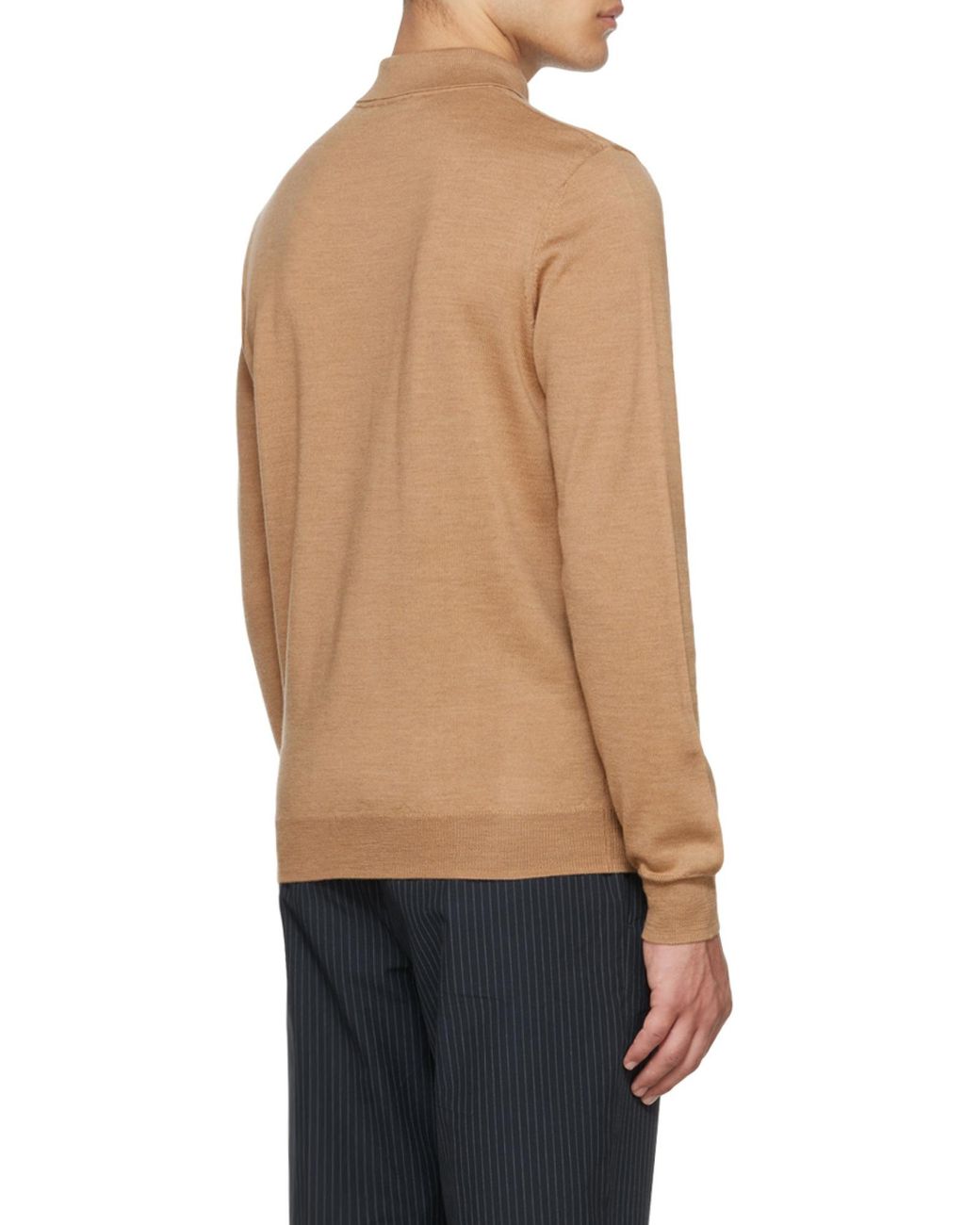 A.P.C. Natural Long-Sleeve Wool Polo Shirt for men