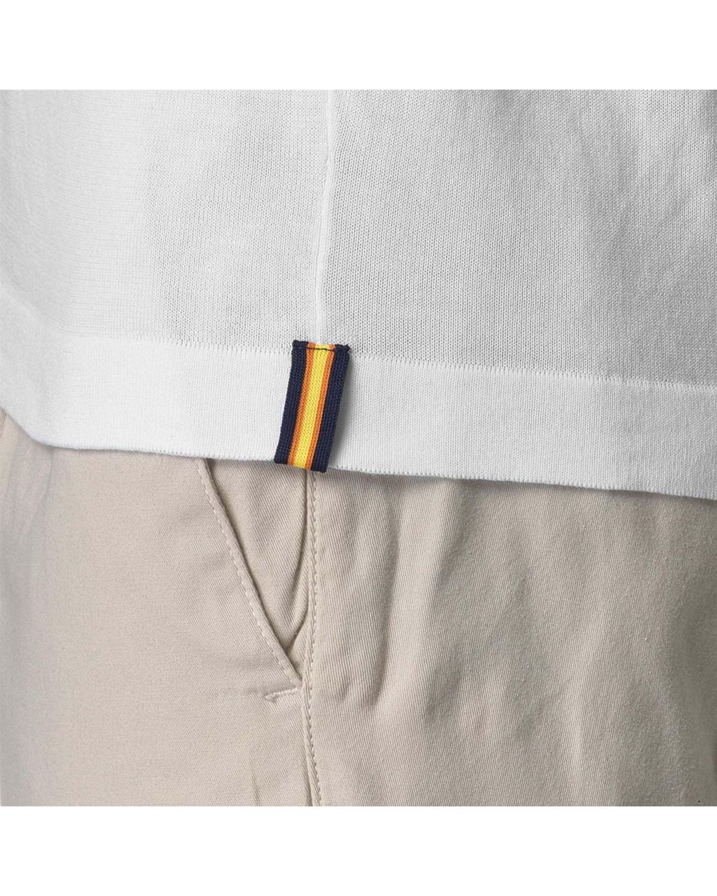 K-Way White Combe Knit Pullover for men