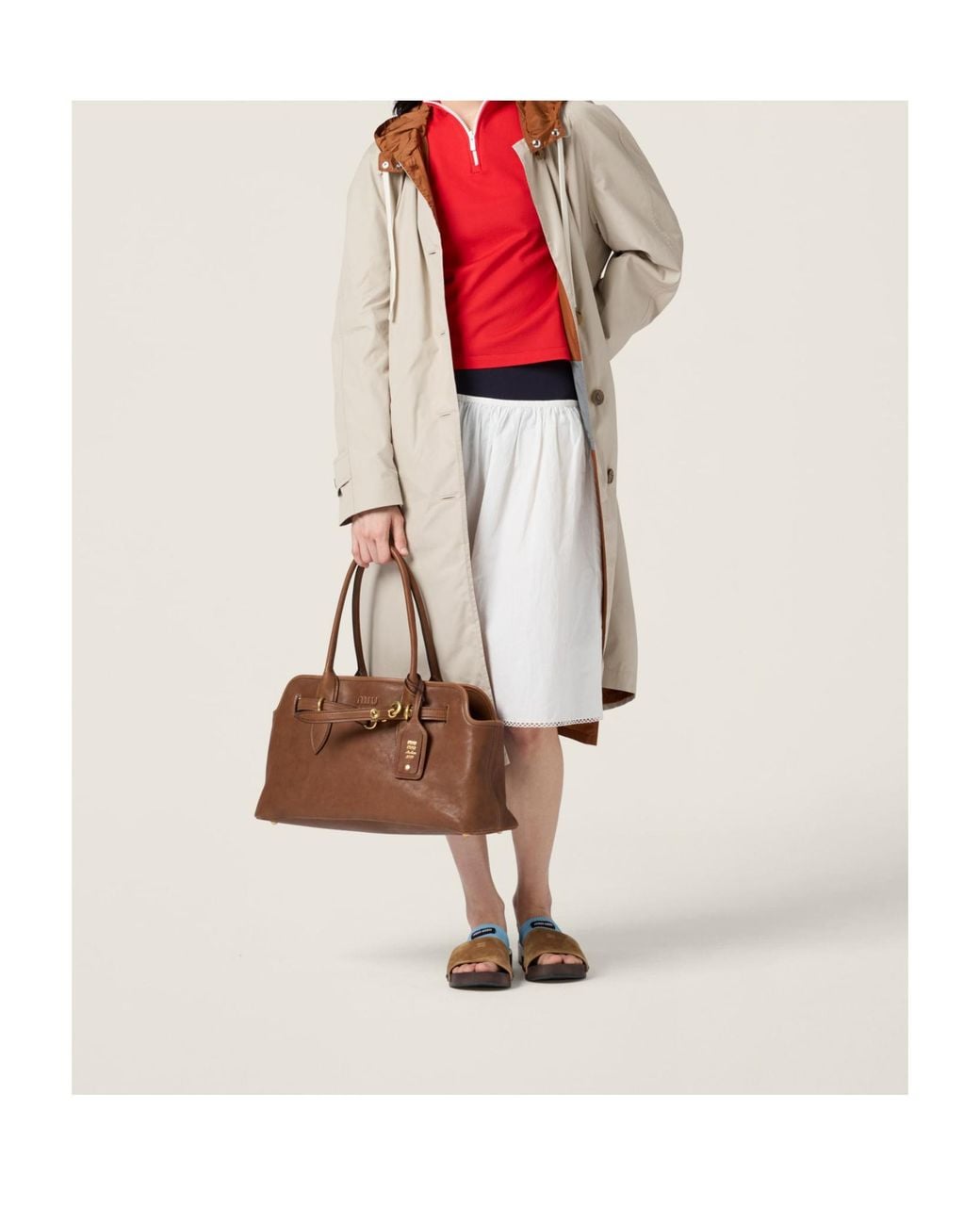 Miu Miu Brown Aventure Nappa Leather Bag