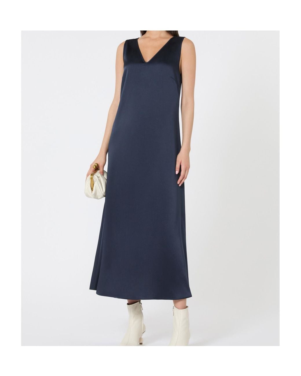 Weekend by Maxmara Blue V-Neck Sleeveless Dress