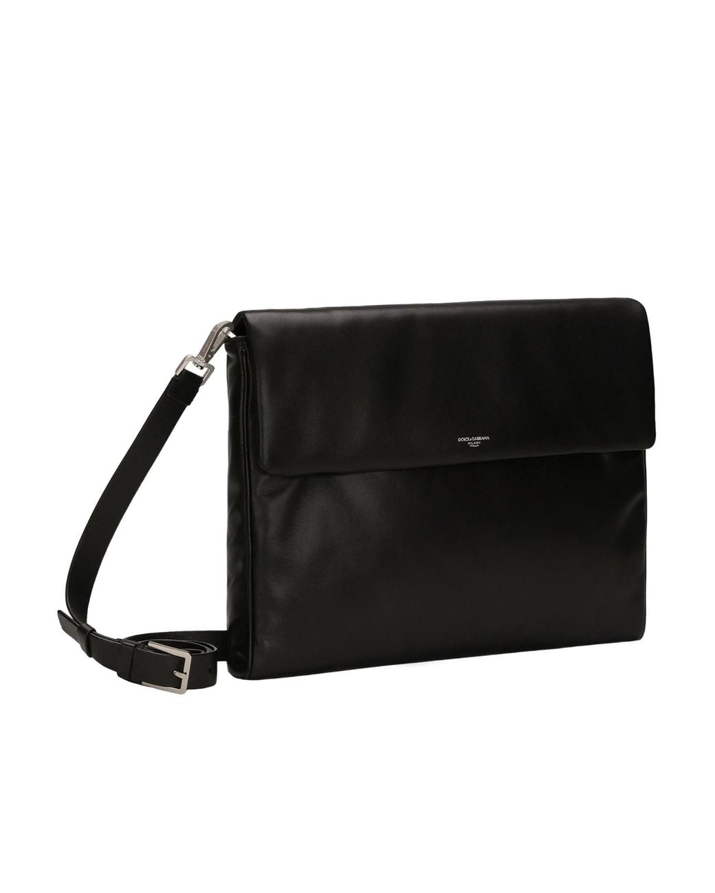 Dolce & Gabbana Black Mediterraneo Foldover Top Messenger Bag for men