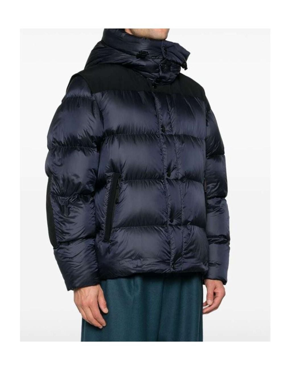 Burberry Blue Quilted Hooded Down Jacket for men