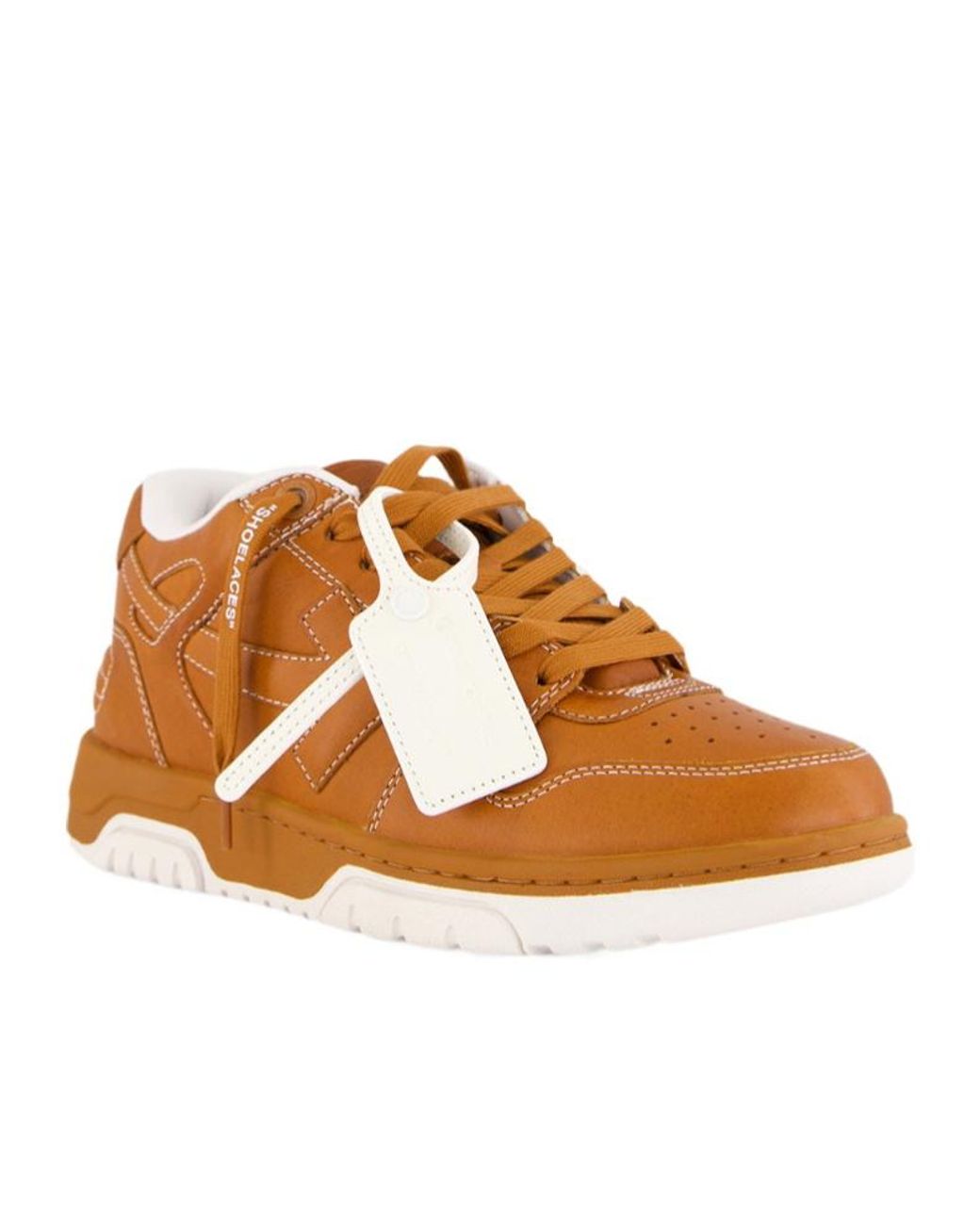 Off-White c/o Virgil Abloh Brown Lace-Up Low-Top Sneakers for men