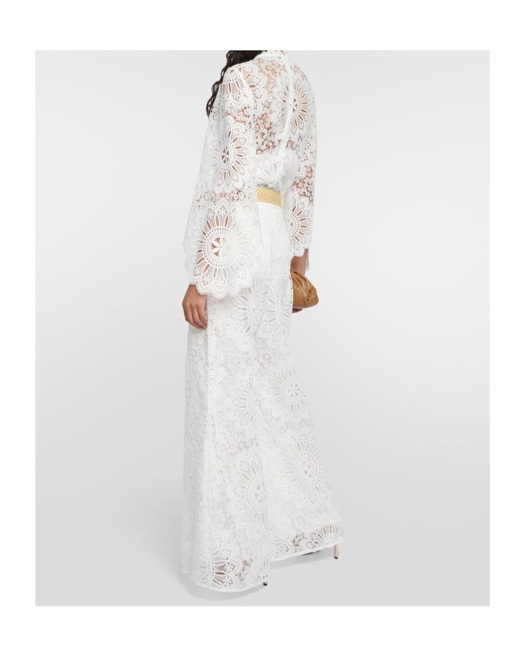 Zimmermann White High-Rise Guipure Lace Pants