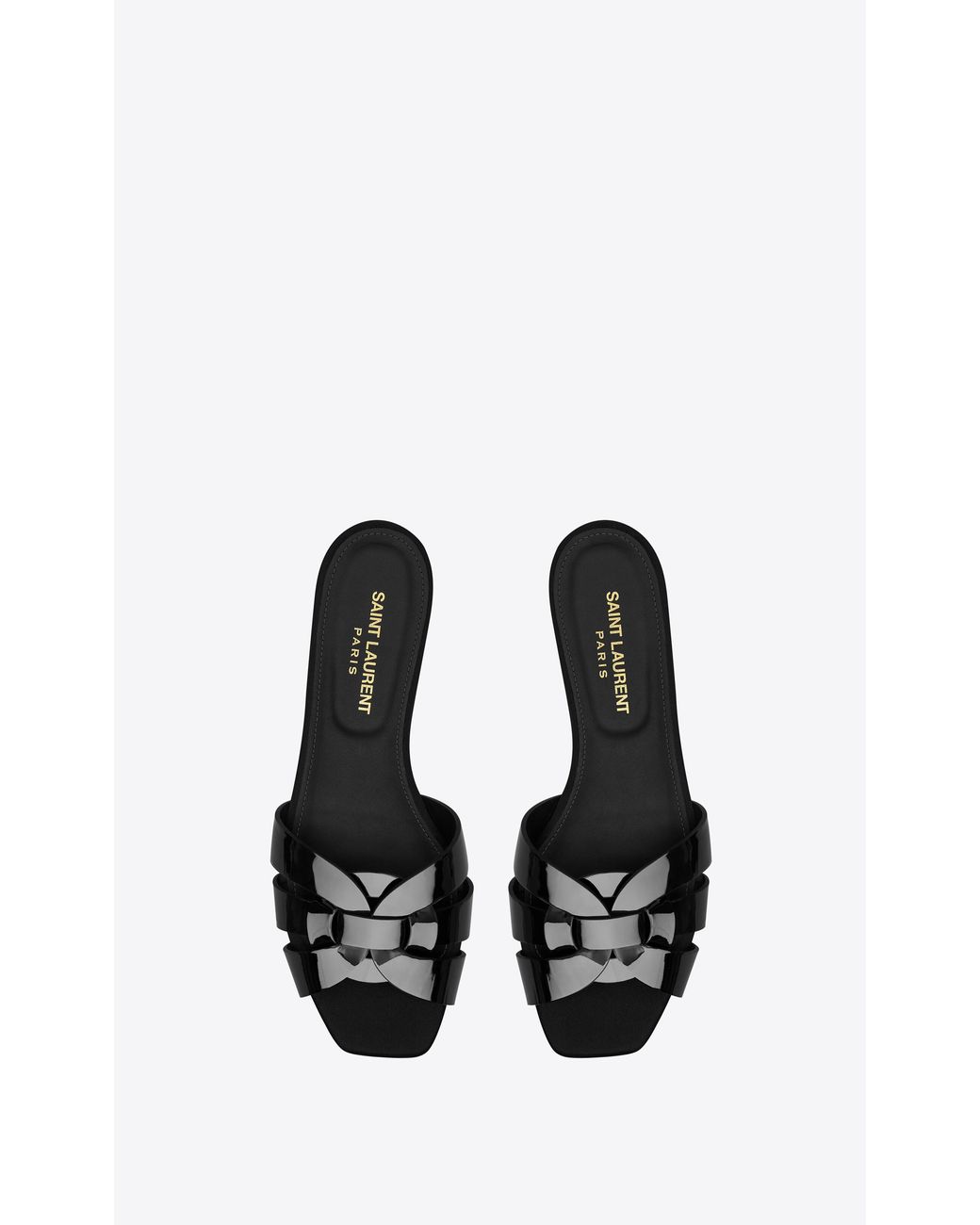 Saint Laurent Black Tribute Slip-On Mules
