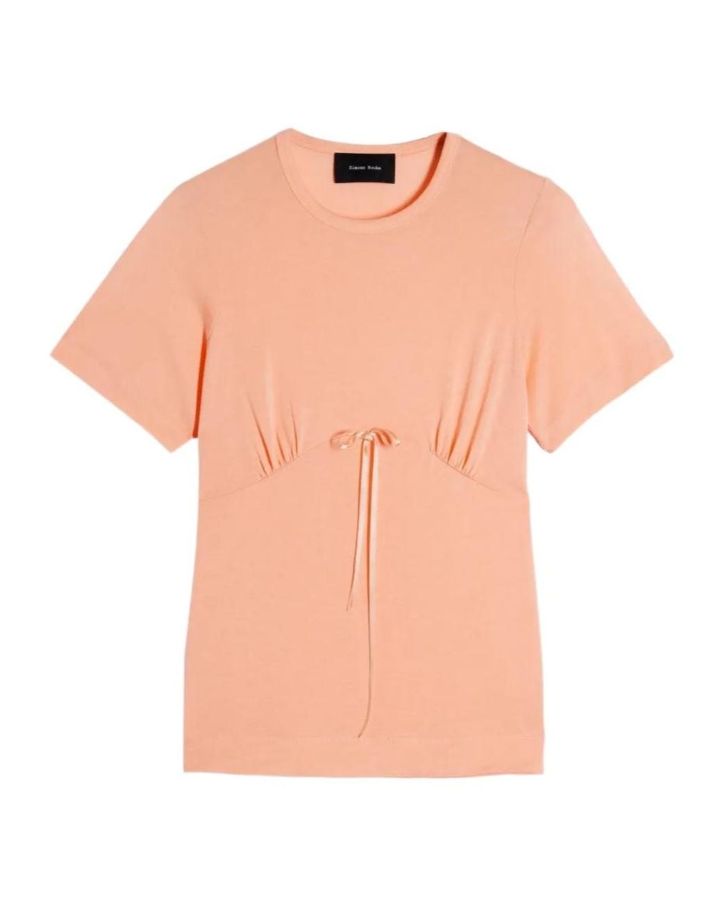 Simone Rocha Pink Gathered Bust Bow T-Shirt