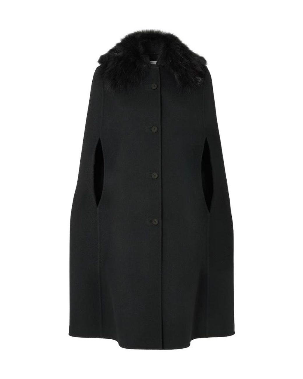 Fendi Black Single Breasted Long Cape