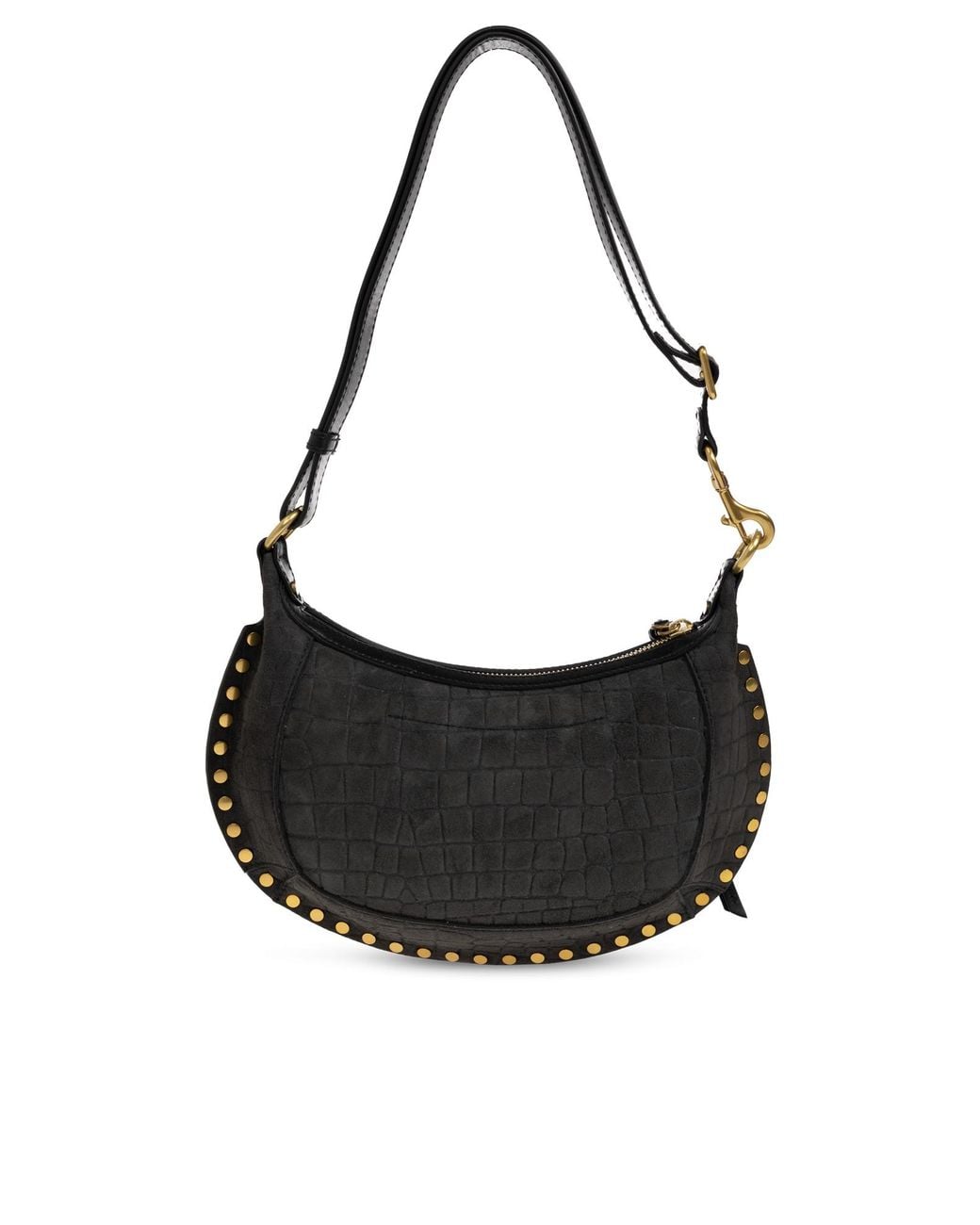 Isabel Marant Black Oskan Moon Studded Shoulder Bag
