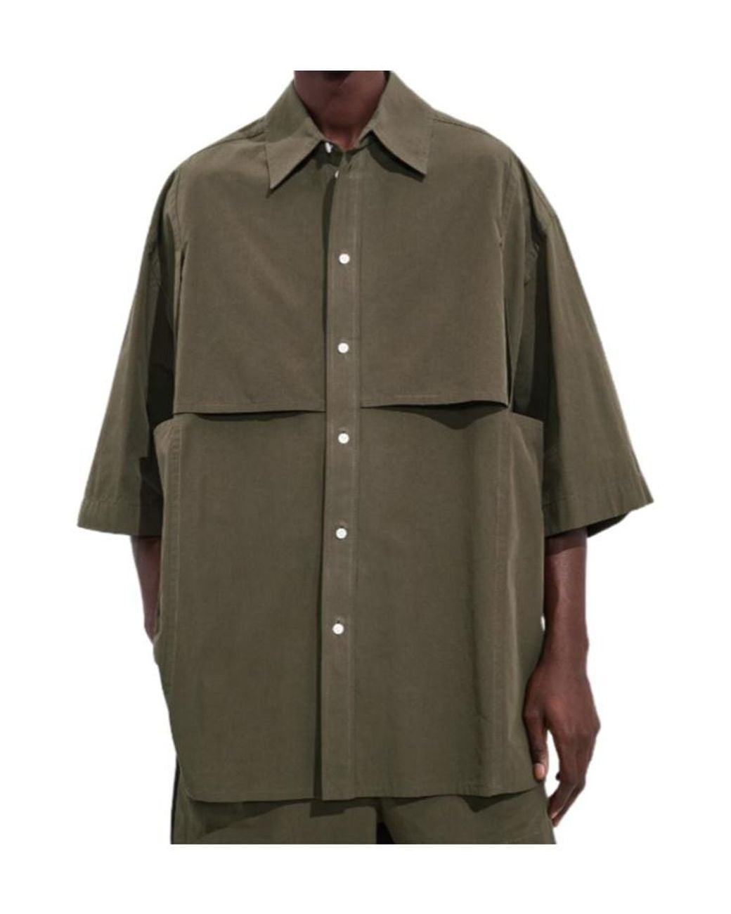 Bottega Veneta Green Macro Intreccio Cotton Shirt for men