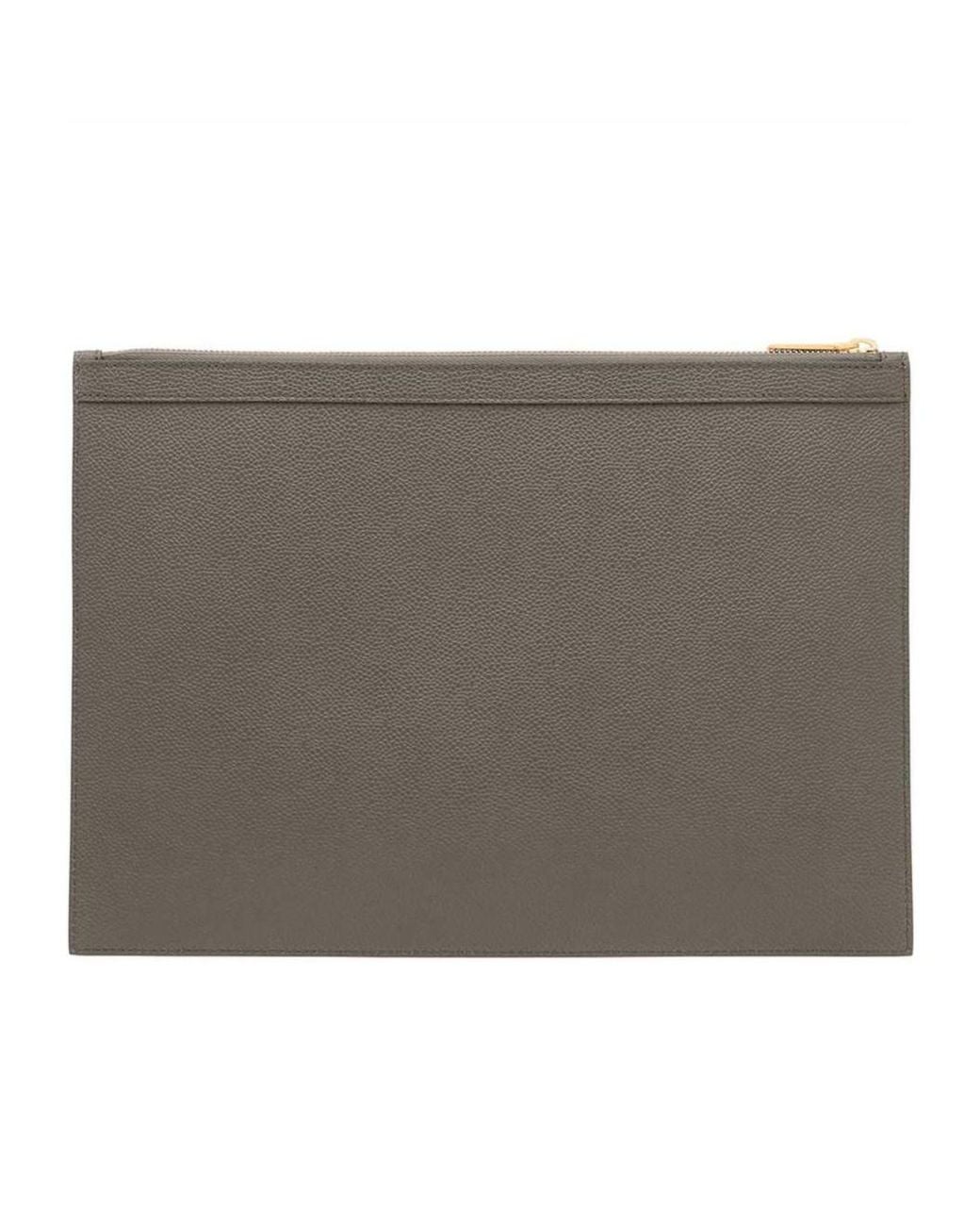 Thom Browne Gray Logo Document Pouch for men