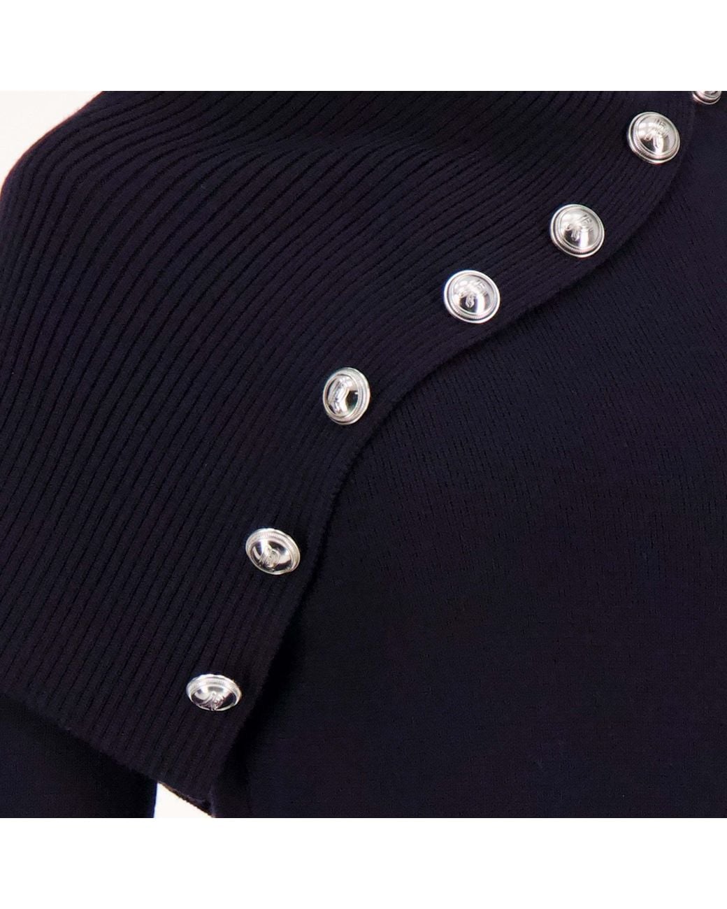 Rabanne Blue Button-Embellished Cowl-Neck Dress