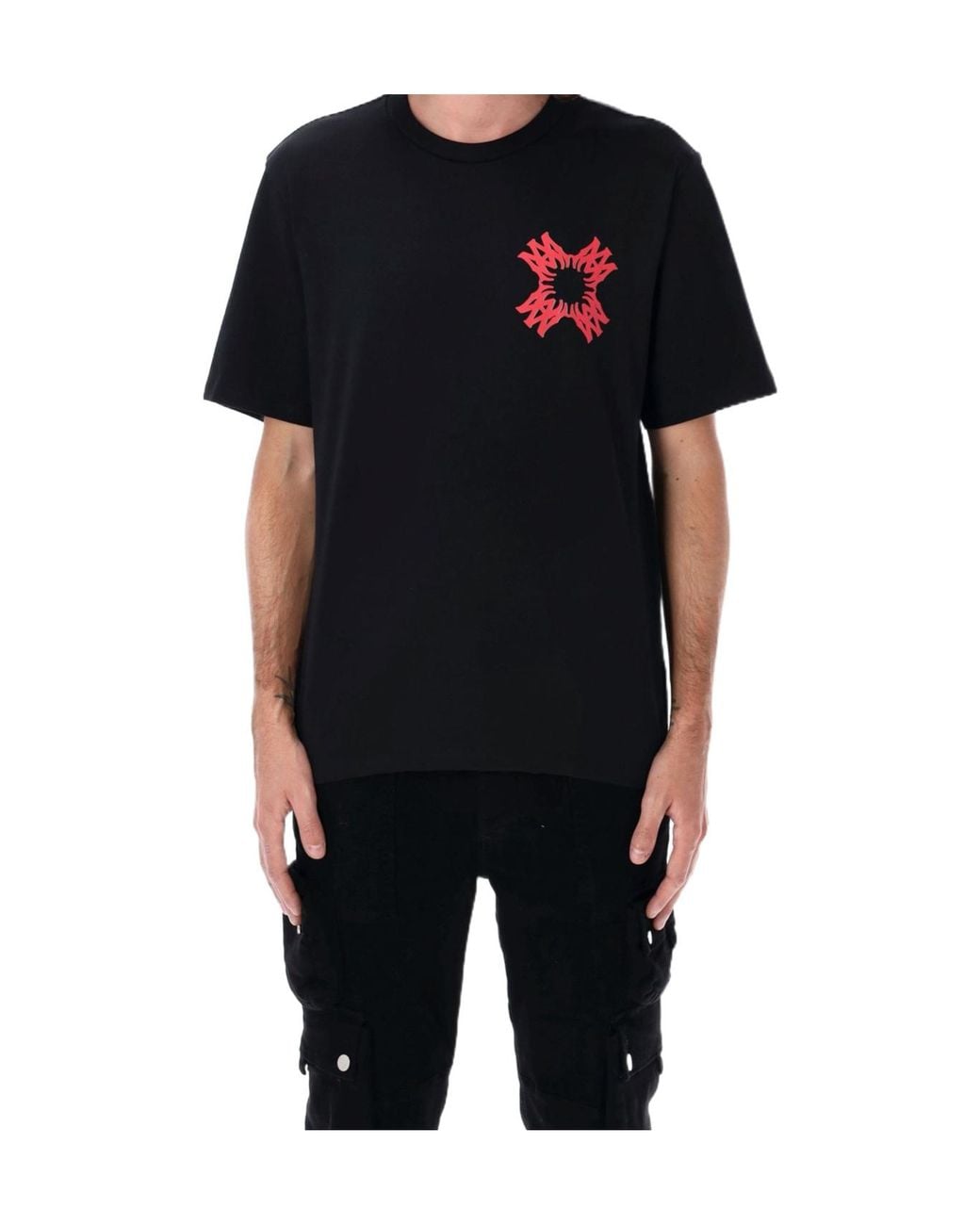 Amiri Red Ma Quad Logo Printed Crewneck T-Shirt for men