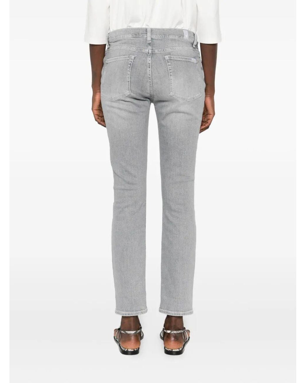 7 For All Mankind Gray Relaxed Skinny Jeans