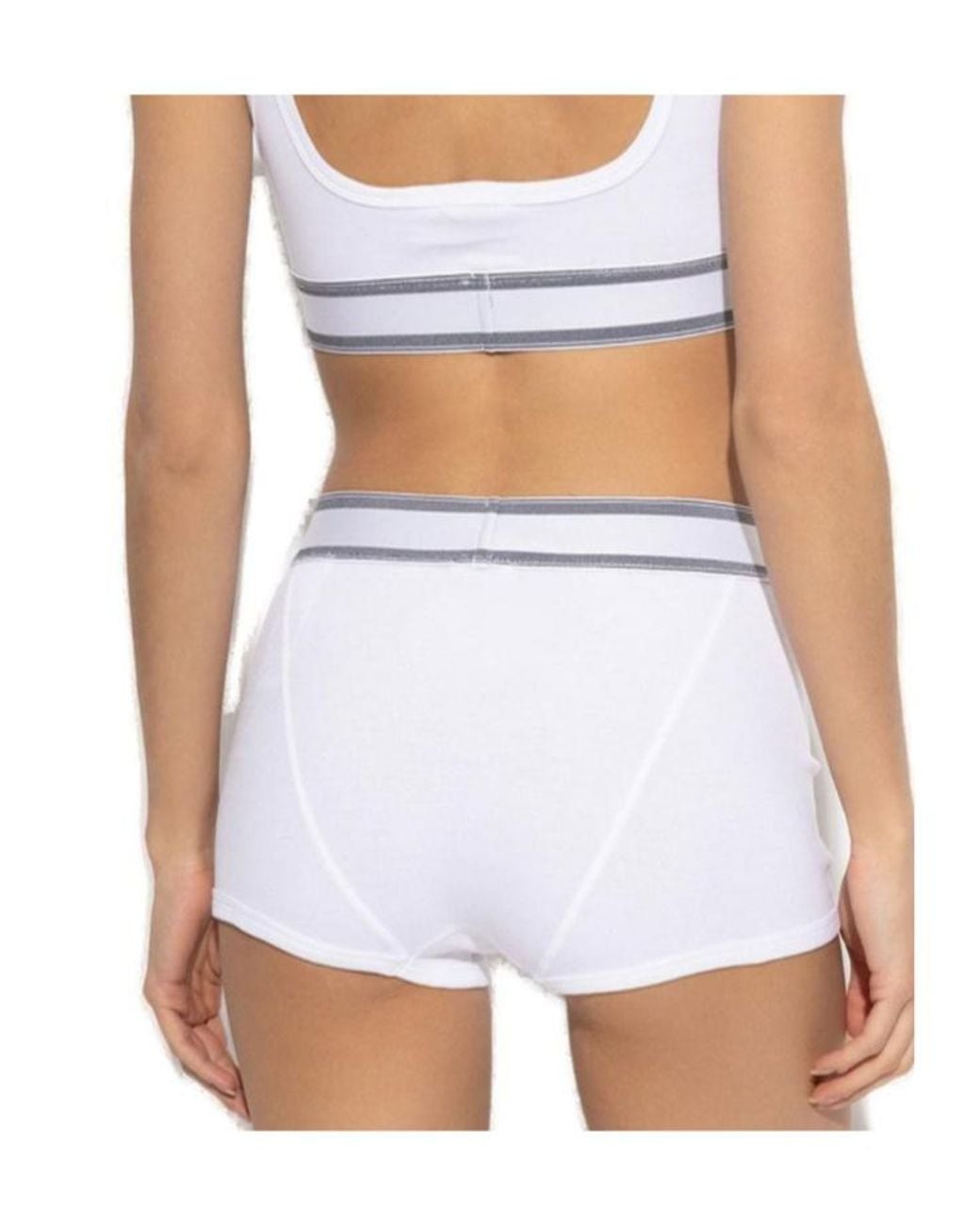 Versace White Ribbed Jersey Trunks