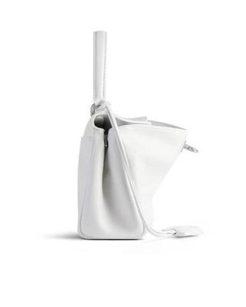 Balenciaga White Twist-Lock Top Handle Bag