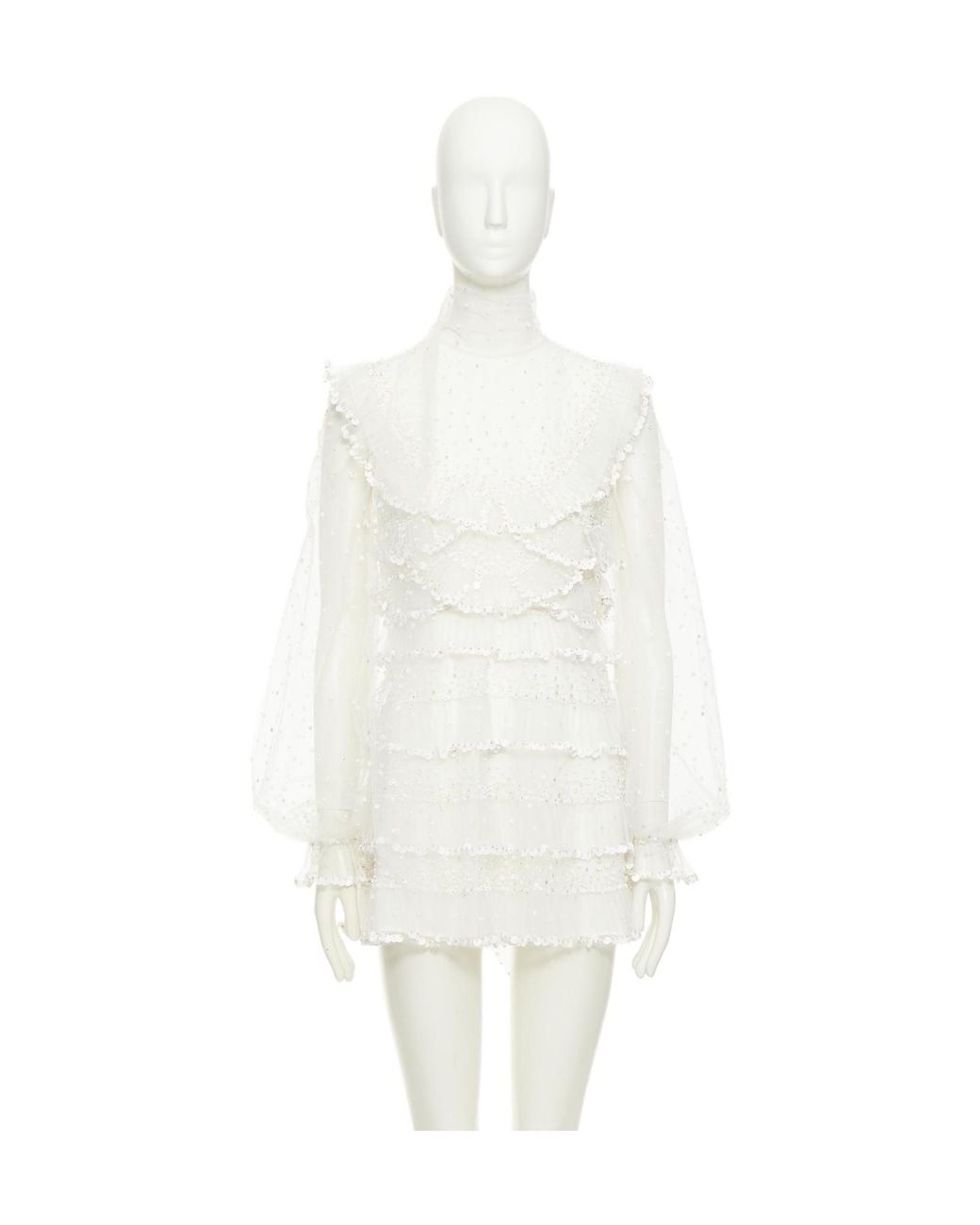 Valentino White Long-Sleeve Dress