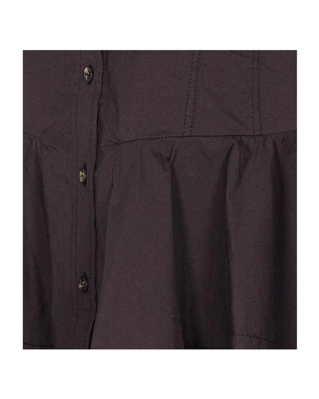 Ganni Black Short Ruffle Shirt