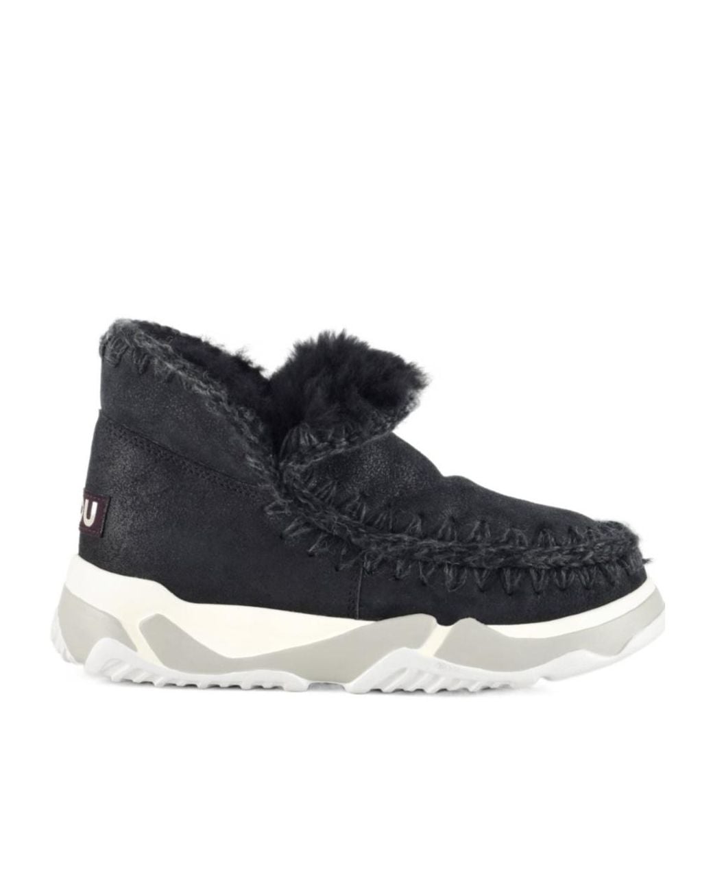 Mou Blue Eskimo Hand-Crochet Stitch Trainers