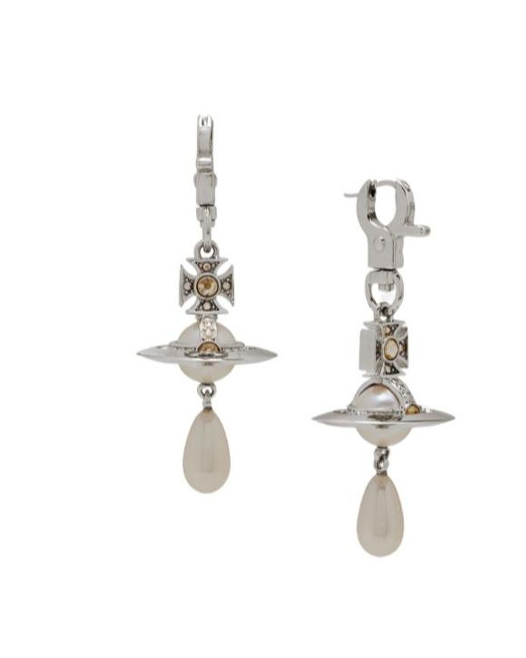 Vivienne Westwood White Aida Earrings