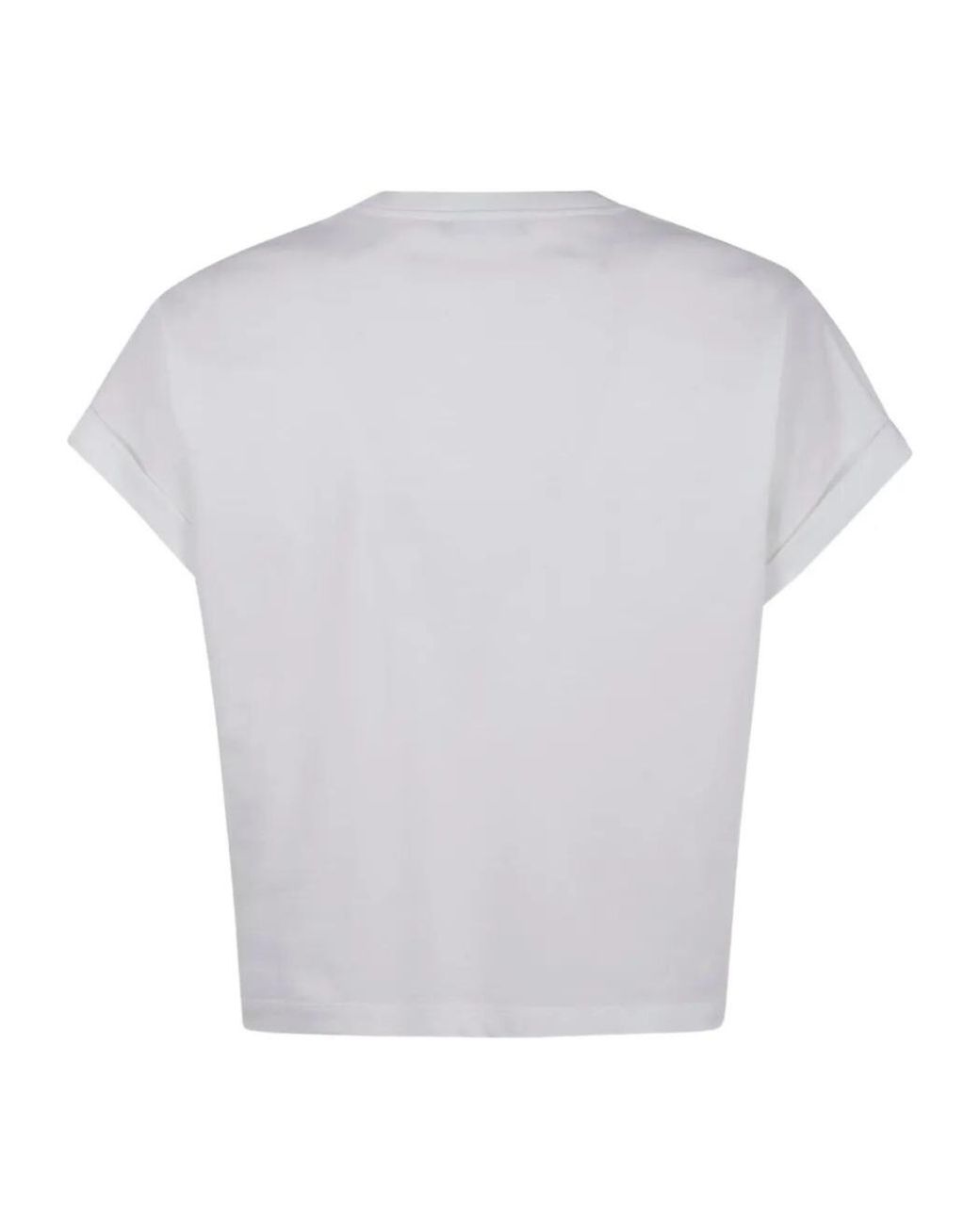 Balmain White Short Sleeves Paris" Cropped T-Shirt
