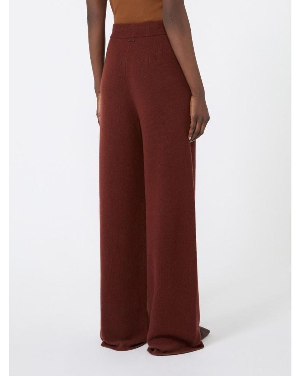 Max Mara Brown Wide-Leg Knitted Trousers