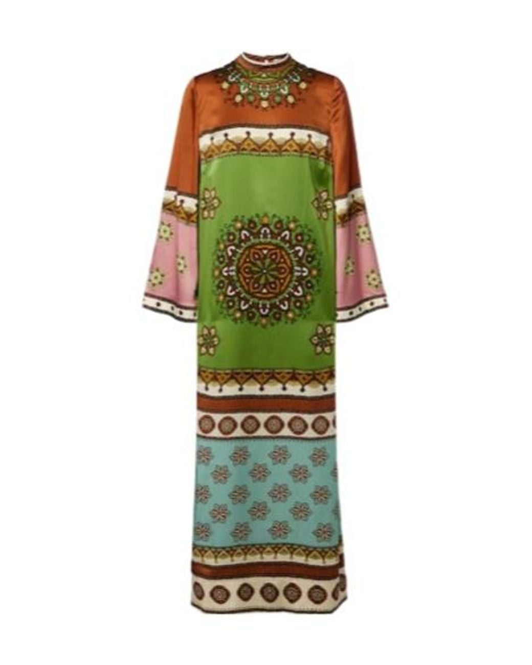 ALÉMAIS Green Contina Silk Maxi Dress