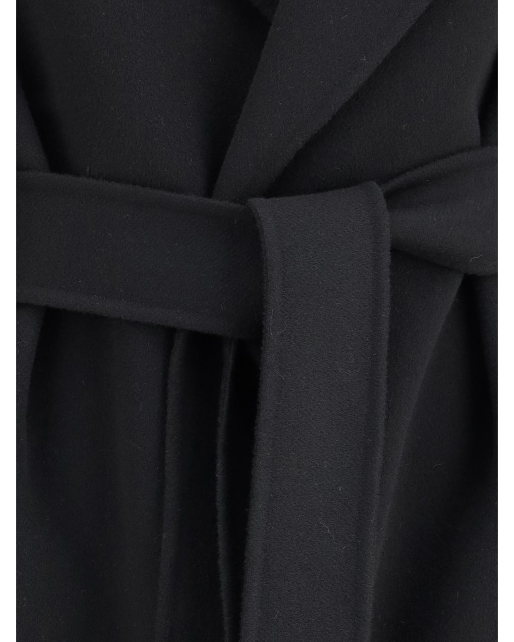 Max Mara Black Wool Robe Overcoat