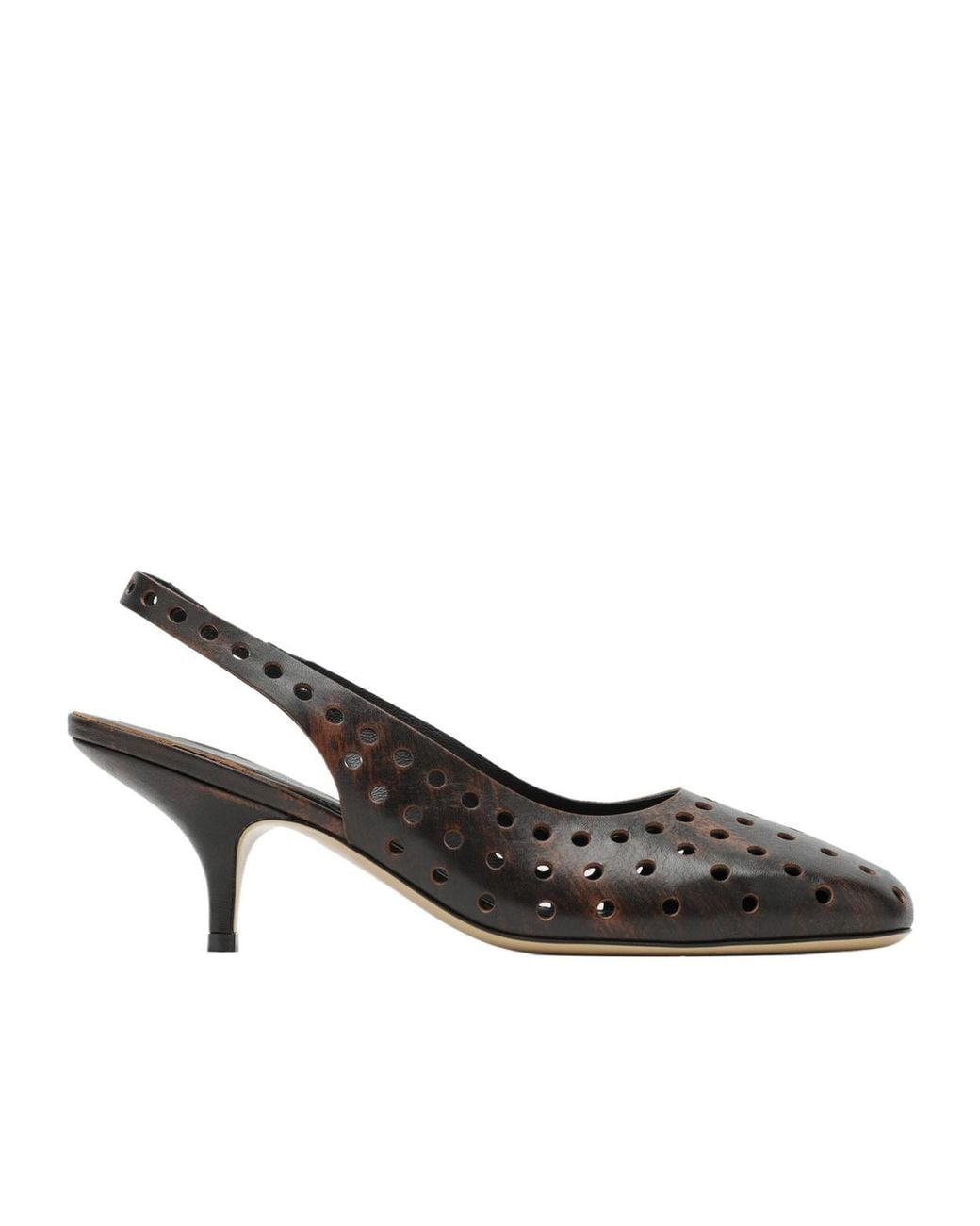 Dries Van Noten Brown Openwork Slingback Shoes