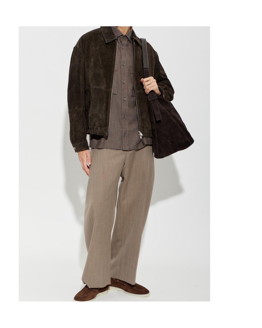 Arma Brown Maddox Suede Zip Jacket for men