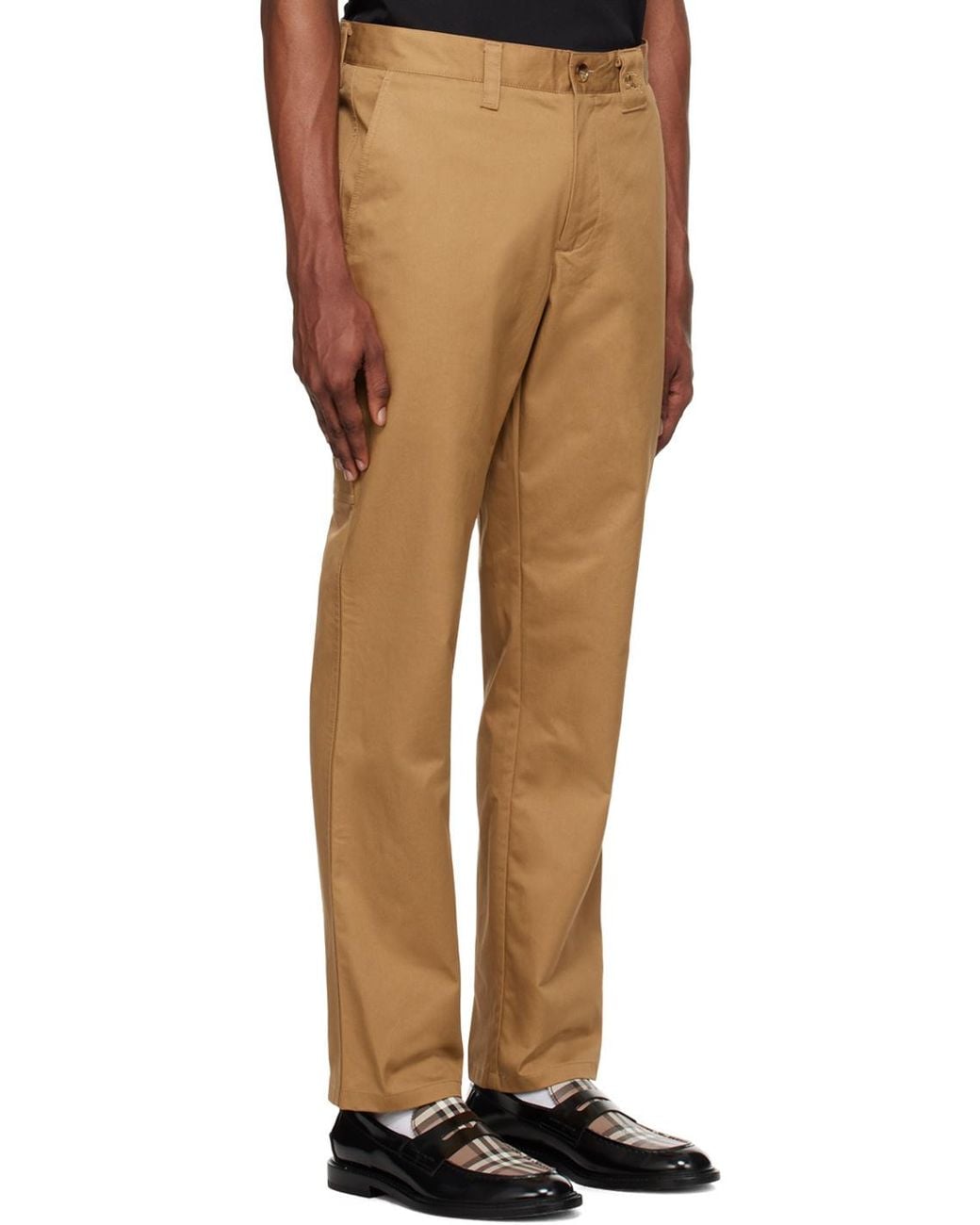 Burberry Natural Straight Leg Tailored Trousers for men