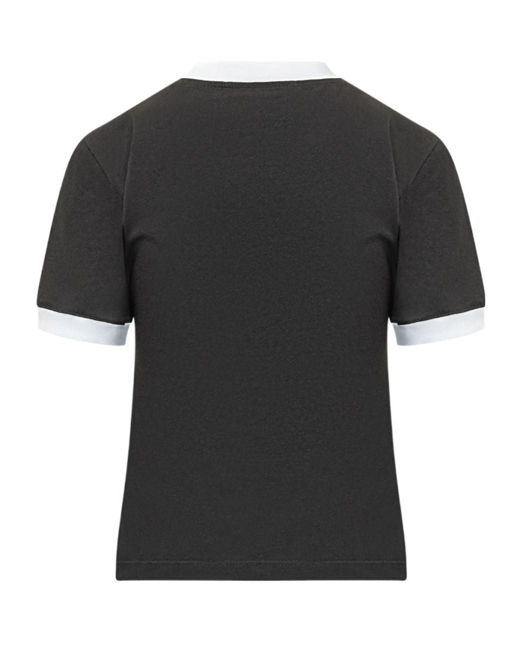 MSGM Black Logo Detailed Crewneck T-Shirt