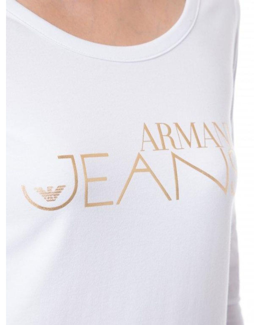 Armani Jeans White Logo Detail T-Shirt