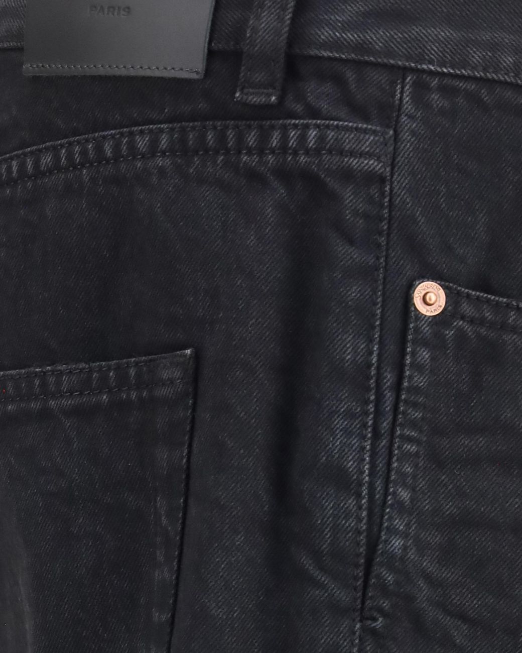 Saint Laurent Black Logo Patch Straight Leg Jeans for men