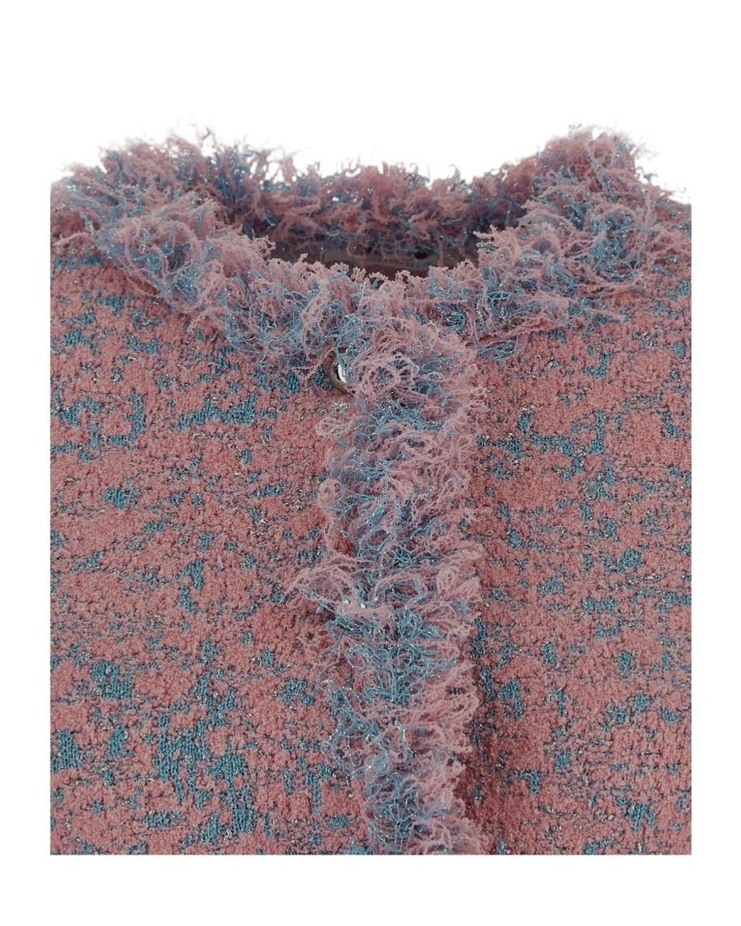 Rabanne Purple Fringed Trim Cardigan