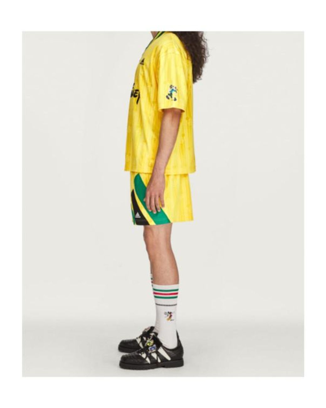 Adidas Yellow Originals Brain Dead Disney Graphic Shorts for men