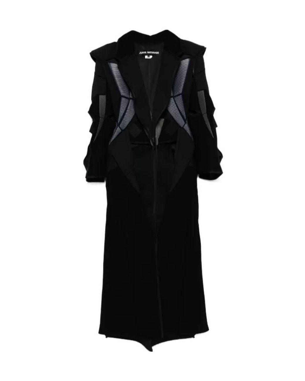 Junya Watanabe Black Padded-Panels Coat