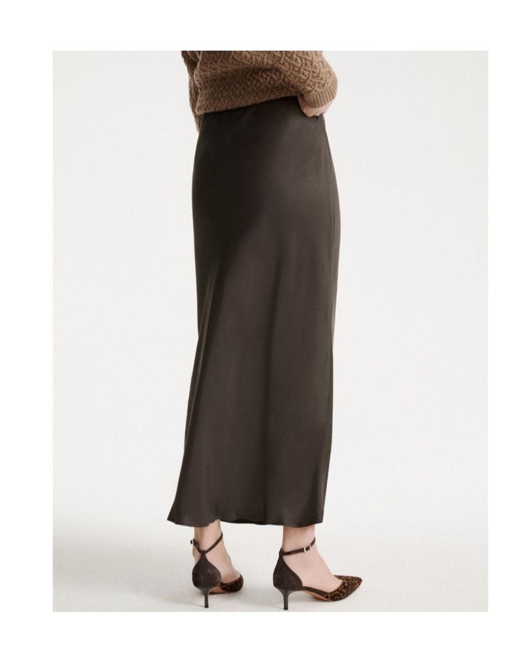 Marella Brown Twill Pencil Skirt