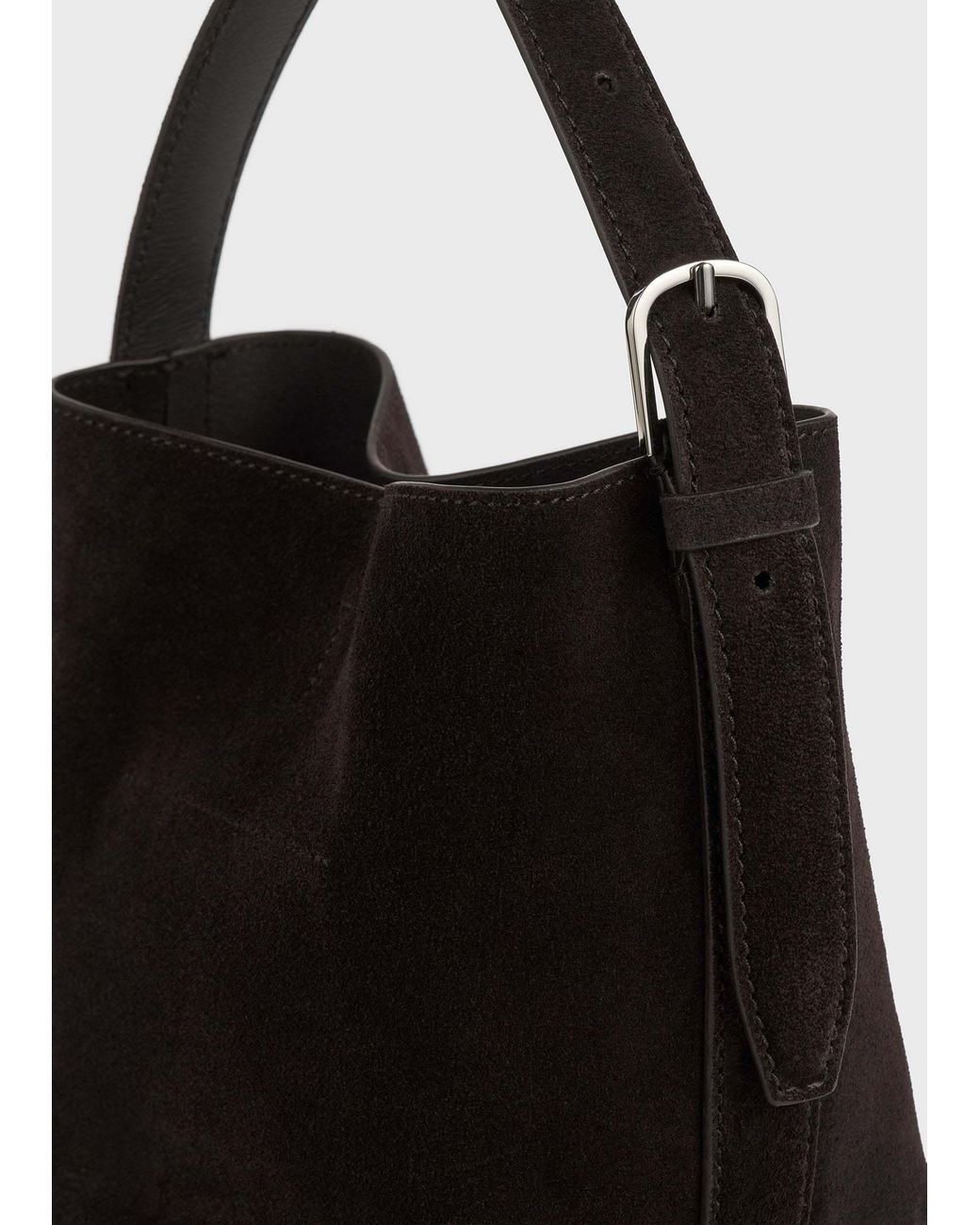 Totême Black Belted Suede Tote Bag