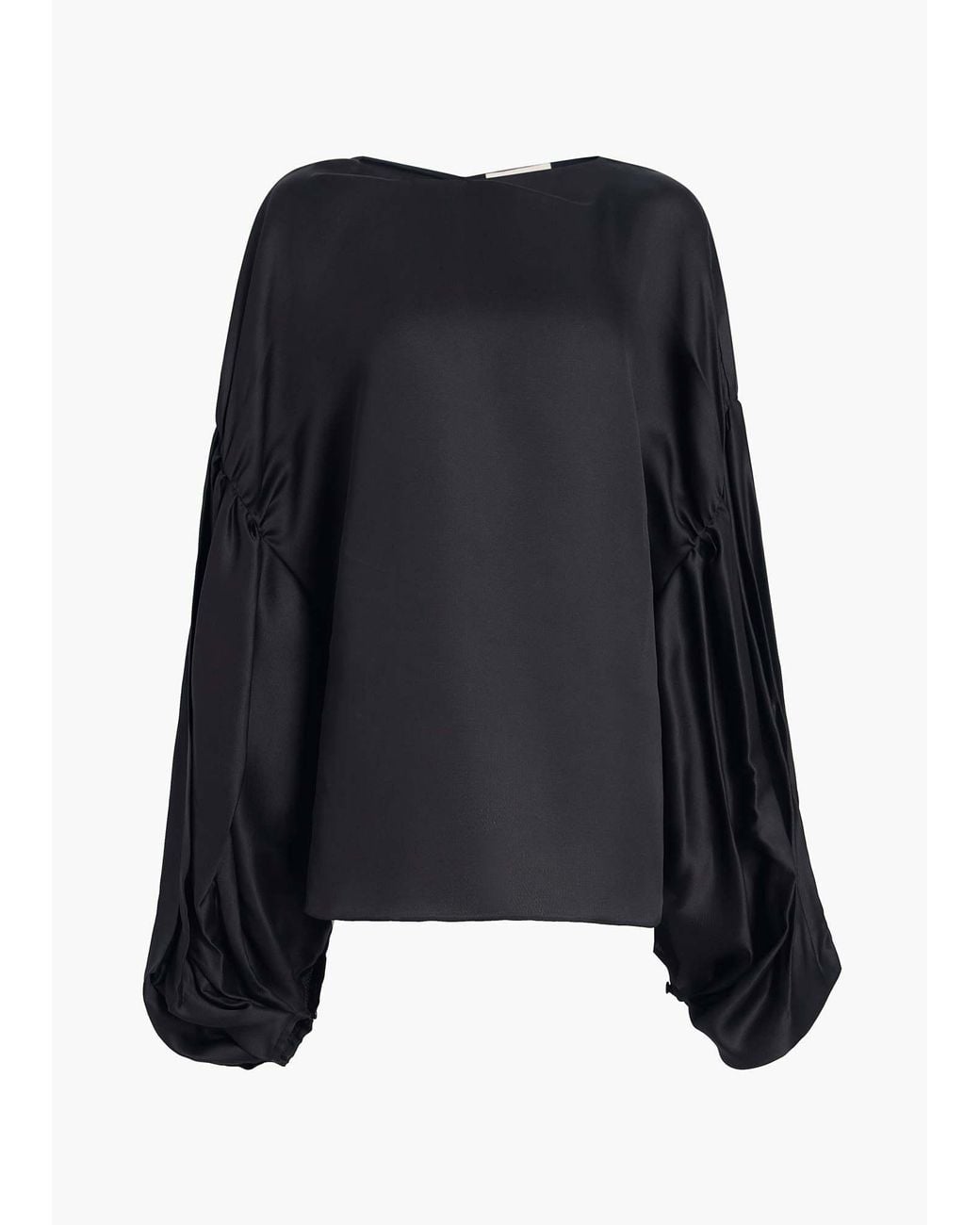 Khaite Black The Quico Puff-Sleeved Blouse