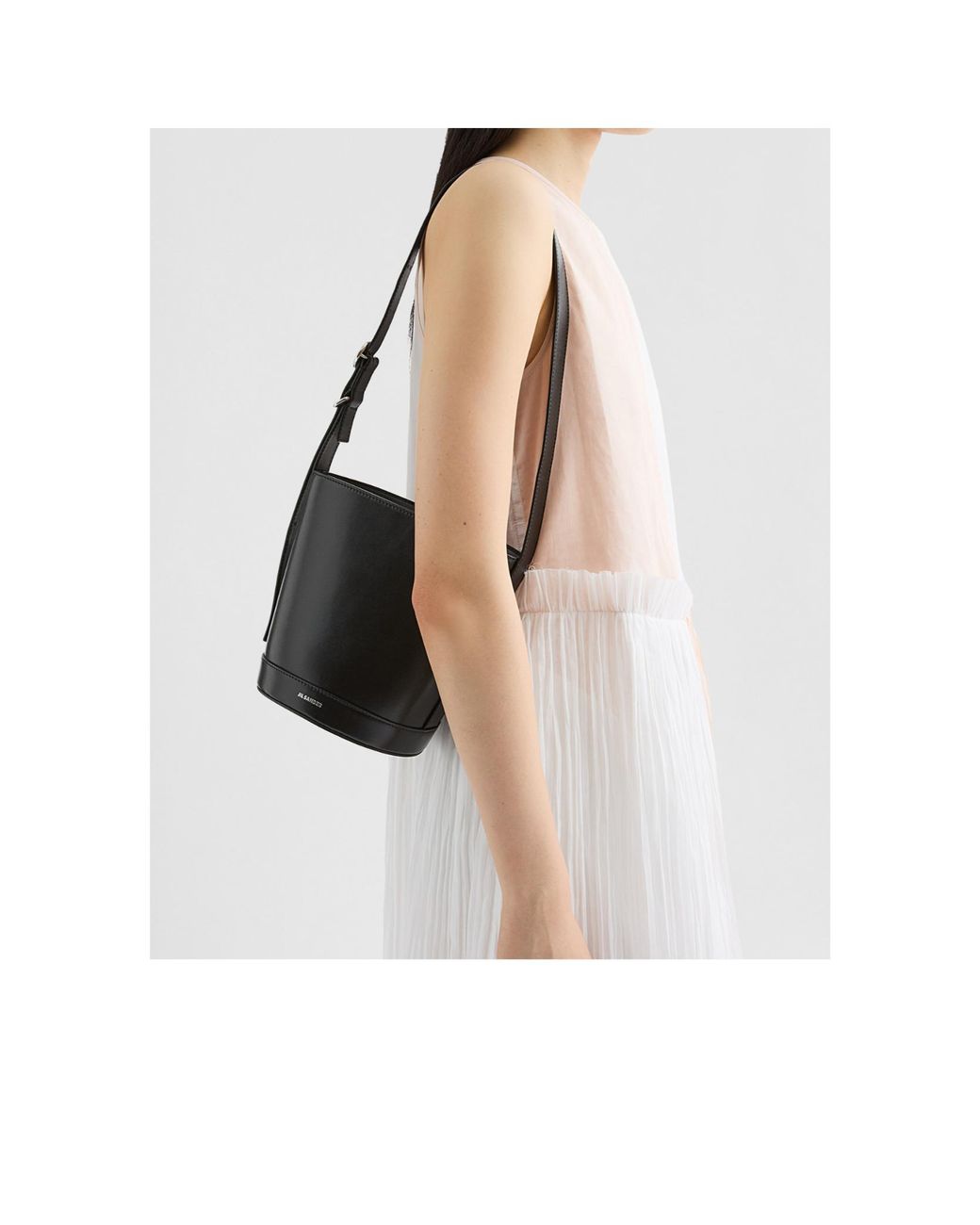 Jil Sander Black Cannolo Bucket Bag