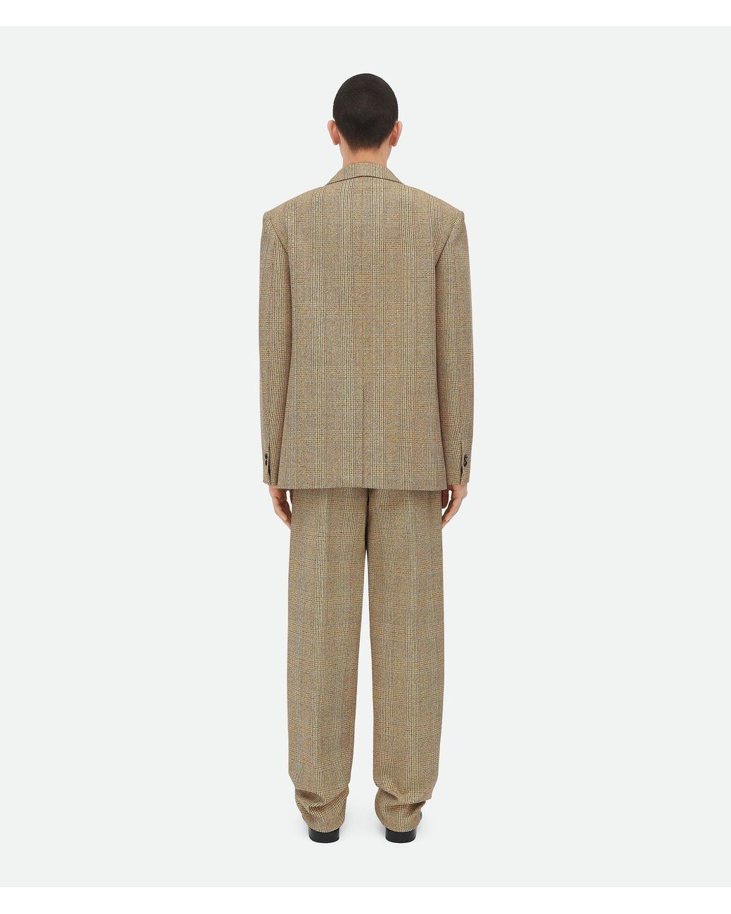 Bottega Veneta Natural Prince Of Wales Wool Jacket for men