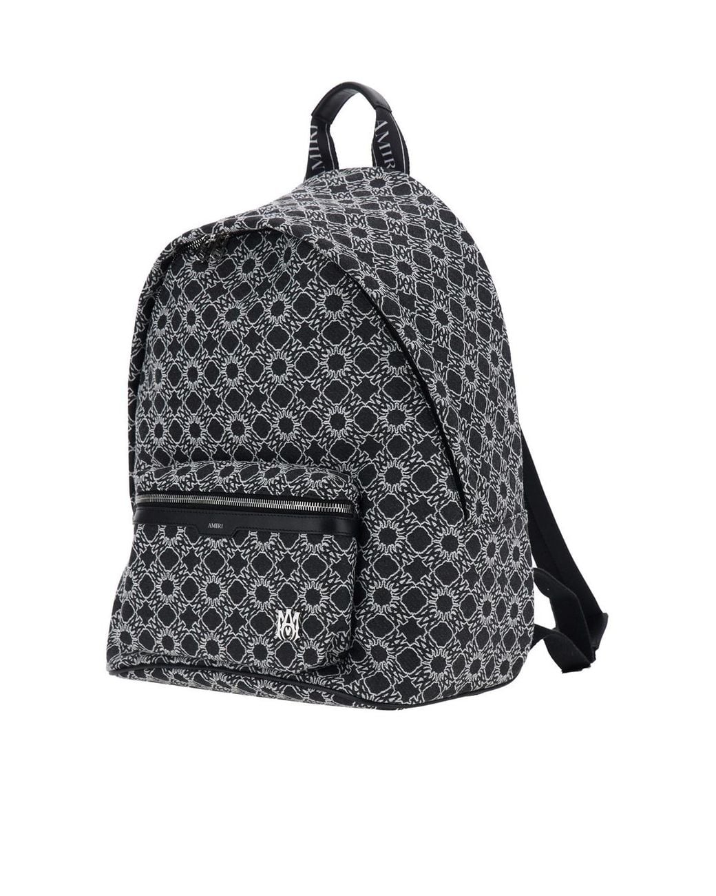 Amiri Gray Ma Quad Logo Print Backpack for men